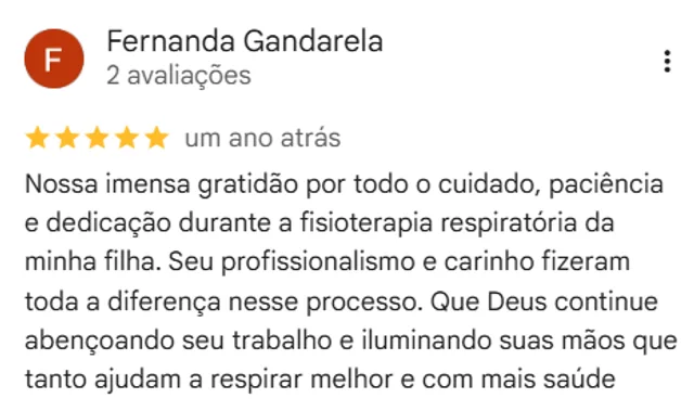 Print de avaliacao real de cliente no Google