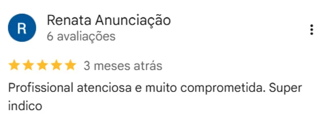 Print de avaliacao real de cliente no Google